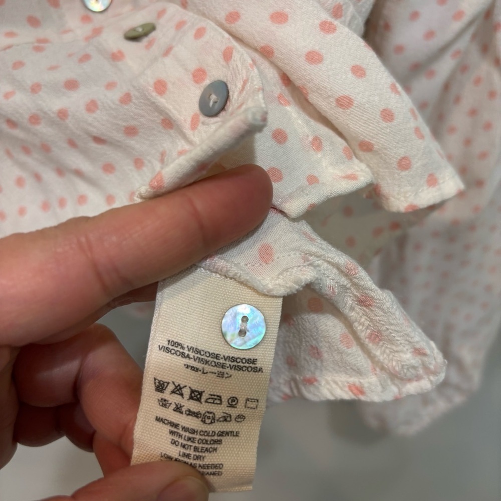 Free People Love Street Pink Ivory Top Women’s Size Medium - Picture 8 of 10